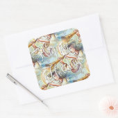 Pastellfarbener Engel mit Trumpet Quadratischer Aufkleber (Umschlag)