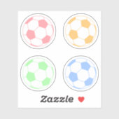 Pastellfarbener Fußball Aufkleber (Blatt)