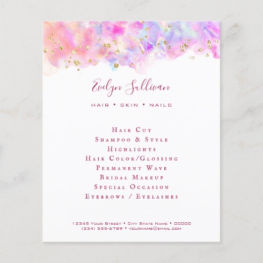 Pastellfarbener Glitzer Flyer (Vorne)