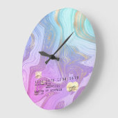 Pastellfarbener Goldmarmor Große Wanduhr (Winkel)