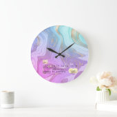 Pastellfarbener Goldmarmor Große Wanduhr (Zuhause)