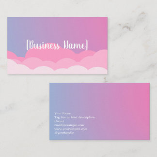 Pastellfarbener Gradient Geschäftsausweis mit Wolk Visitenkarte