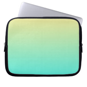 Pastellfarbener Gradient-Hintergrund Türkis Gelb Laptopschutzhülle