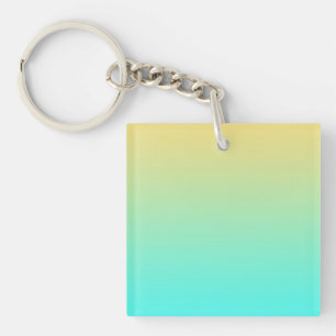 Pastellfarbener Gradient-Hintergrund Türkis Gelb Schlüsselanhänger