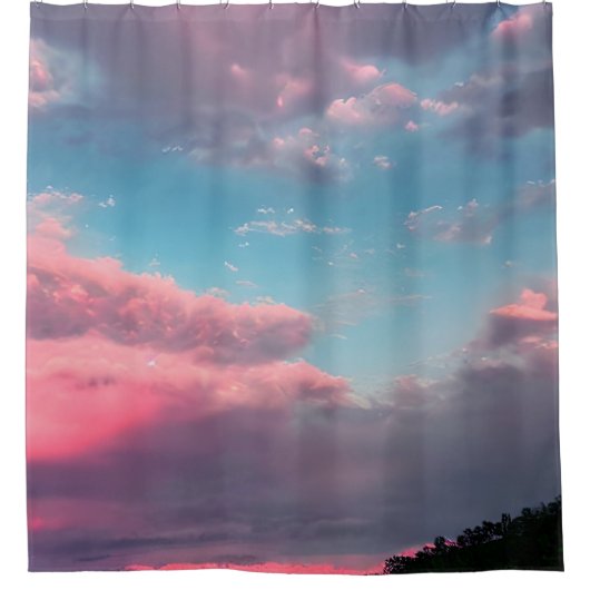 Pastellfarbener Himmel Duschvorhang (Vorderseite)