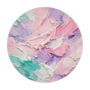 Pastellfarbener Impasto-Pinselstrich-Abstrakt Schneidebrett