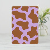 pastellfarbener lila Kuhdruck Einladung (Stehend Vorderseite)