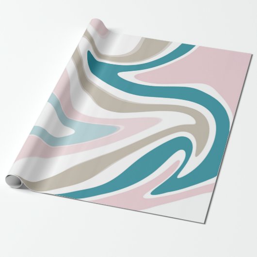 Pastellfarbener Marmoranstrich Swirl Geschenkpapier (Ungerollt)