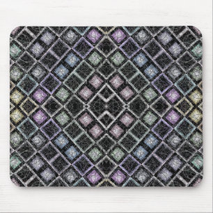 Pastellfarbener Mosaik-Mandala mit silbernem Gitte Mousepad