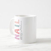 Pastellfarbener Nagelkünstler Motivationsangebot Kaffeetasse (Vorderseite Links)