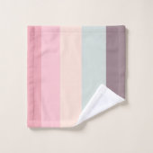 pastellfarbener Regenbogen Badhandtuch Set (Waschlappen)