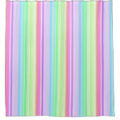 Pastellfarbener Regenbogen vertikal gestreift Duschvorhang (Vorderseite)