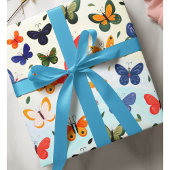 Pastellfarbener Schmetterling Hintergrundfarbe Geschenkpapier