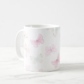 Pastellfarbener Schmetterling Kaffeetasse (Vorderseite Links)