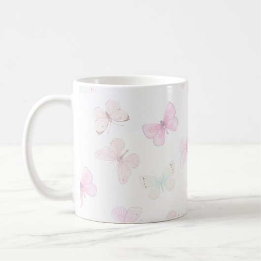 Pastellfarbener Schmetterling Kaffeetasse (Links)