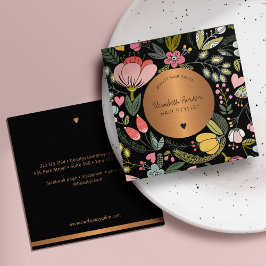 Pastellfarbener Schönheitssalon mit Girly Glam Pas Quadratische Visitenkarte