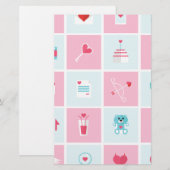 pastellfarbener Valentinstag Briefpapier (Vorne/Hinten)