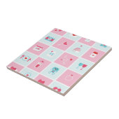 pastellfarbener Valentinstag Fliese (Seite)