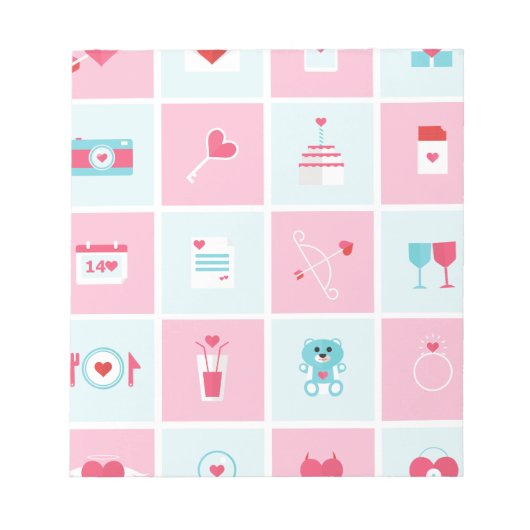 pastellfarbener Valentinstag Notizblock (Vorderseite)