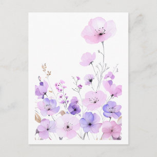 Pastellfarbener Wildblumengarten - Sanfte blumige  Postkarte