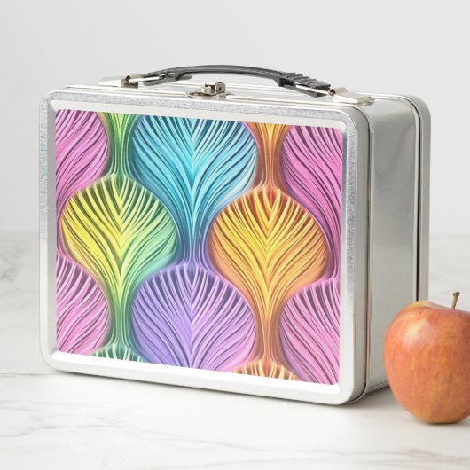 Pastellfarbenes abstraktes Design Metall Brotdose (Beispiel)