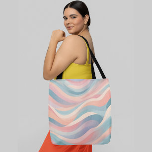 Pastellfarbenes abstraktes Wellenmuster Tasche