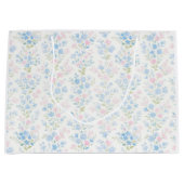 Pastellfarbenes Blumenmuster Große Geschenktüte (Vorderseite)