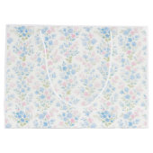 Pastellfarbenes Blumenmuster Große Geschenktüte (Rückseite)