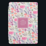 Pastellfarbenes Blumenmuster mit Monogramm iPad Pro Cover<br><div class="desc">Ein wunderschönes pastellfarbenes,  blumenfarbenes Wassermuster in Rosa,  Himbeeren,  Blues,  Grüntönen und Lilaks,  das mit dem quadratischen Rahmen um Ihr Monogramm koordiniert wird. Personalisieren Sie das Muster in der einfach zu bedienenden Textvorlage,  indem Sie es bearbeiten.</div>