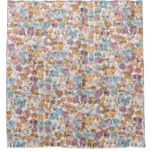 pastellfarbenes Brustdesign Duschvorhang (Vorderseite)