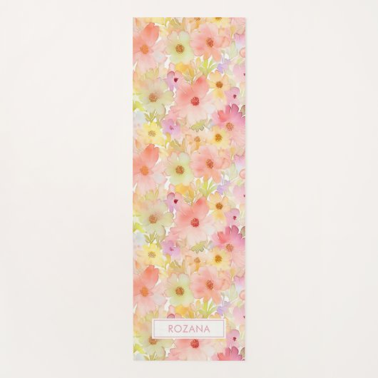 Pastellfarbenes, florales Muster Yogamatte (Vorderseite)