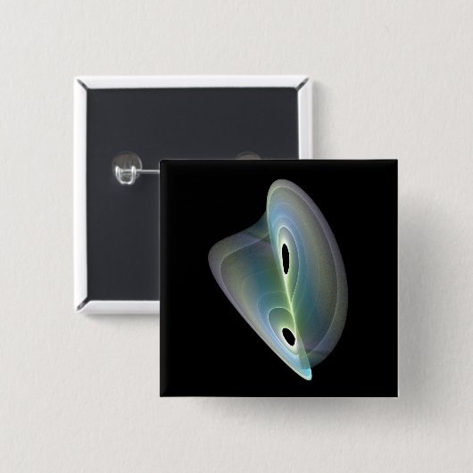 pastellfarbenes Fraktal Button (Vorne & Hinten)