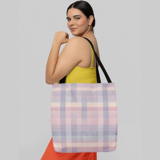 pastellfarbenes kariertes Muster Tasche