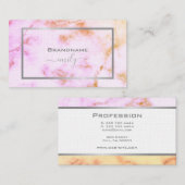 Pastellfarbenes Marmormuster Hübscher Silberrahmen Visitenkarte (Vorne/Hinten)