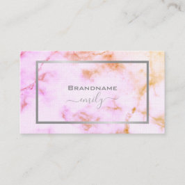 Pastellfarbenes Marmormuster Hübscher Silberrahmen Visitenkarte