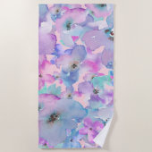*~* Pastellfarbenes Muster Pink Blau FLowers Strandtuch (Vorderseite)