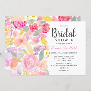 Pastellfarbenes pinkfarbenes Brautparty Einladung