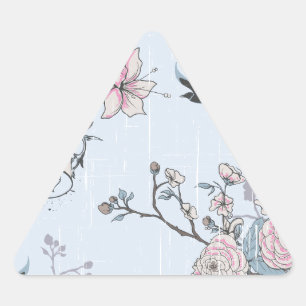 pastellfarbenes Shabby Chic Dreieckiger Aufkleber