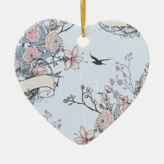 pastellfarbenes Shabby Chic Keramik Ornament (Vorne)