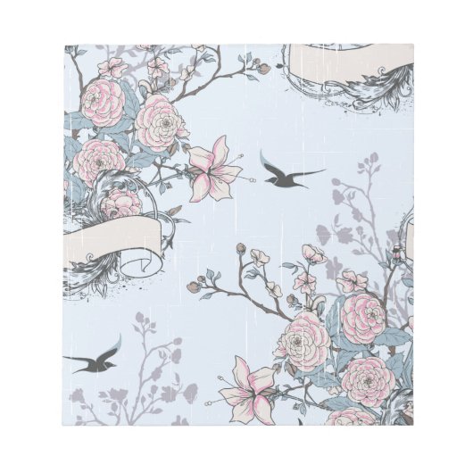 pastellfarbenes Shabby Chic Notizblock (Vorderseite)