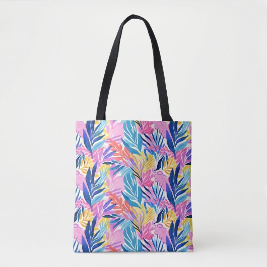 Pastellfarbenes tropisches Leaf Gemustert Tasche (Vorderseite)