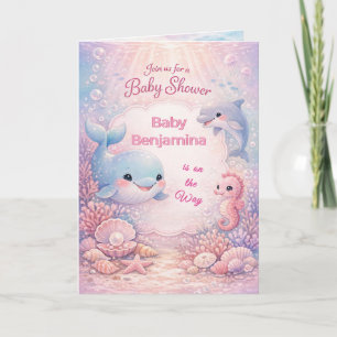 Pastellfarbenes Unter-dem-Meer-Baby-Bad Mädchen Oz Einladung