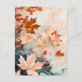 Pastellfarbenes Wasser - Illustration von Blätter Postkarte