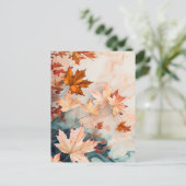 Pastellfarbenes Wasser - Illustration von Blätter Postkarte (Stehend Vorderseite)