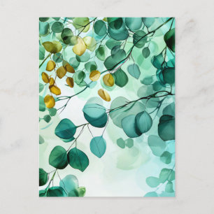 Pastellfarbenes Wasser - Illustration von Blätter Postkarte
