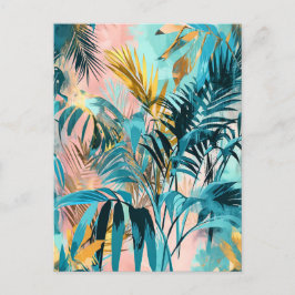 Pastellfarbenes Wasser - Illustration von Blätter Postkarte