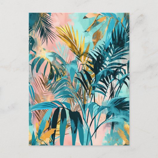 Pastellfarbenes Wasser - Illustration von Blätter Postkarte (Vorderseite)