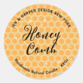 Pastellfarbengelbes Honigkampfmuster Niedlich Runder Aufkleber (Vorderseite)