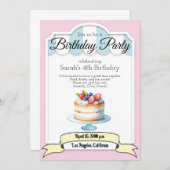 Pastellfarbenkuchen, Einladung zum Geburtstag (Vorne/Hinten)