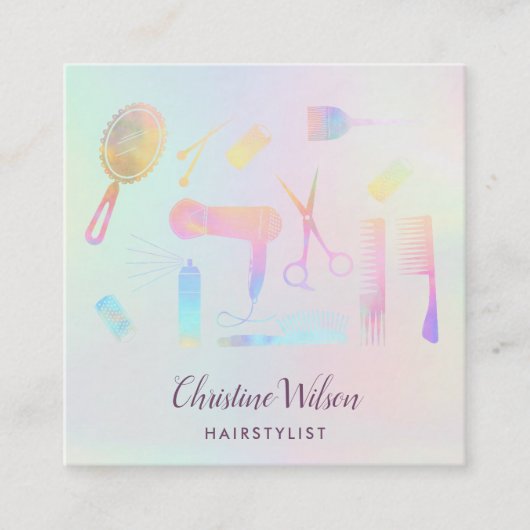 Pastellfarbenmuster Quadratische Visitenkarte (Vorderseite)